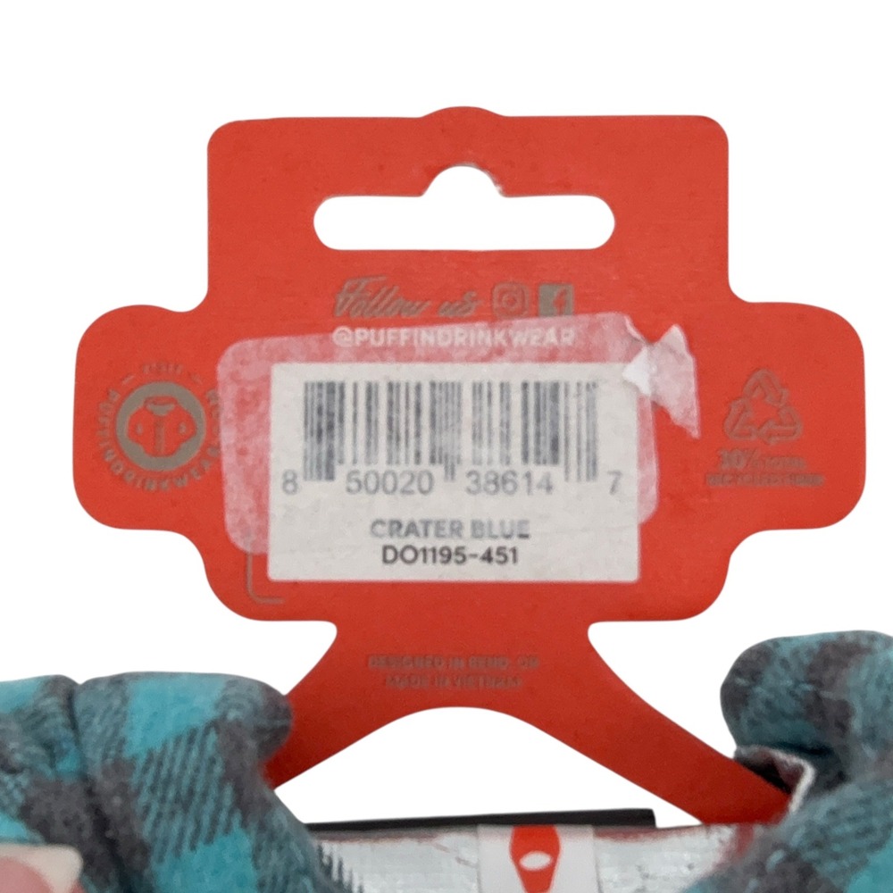 Puffin Drinkwear Flannel Plaid Shirt Can Cooler Cozy Fits 12oz 16oz‎ Cans NWT - Picture 10 of 14